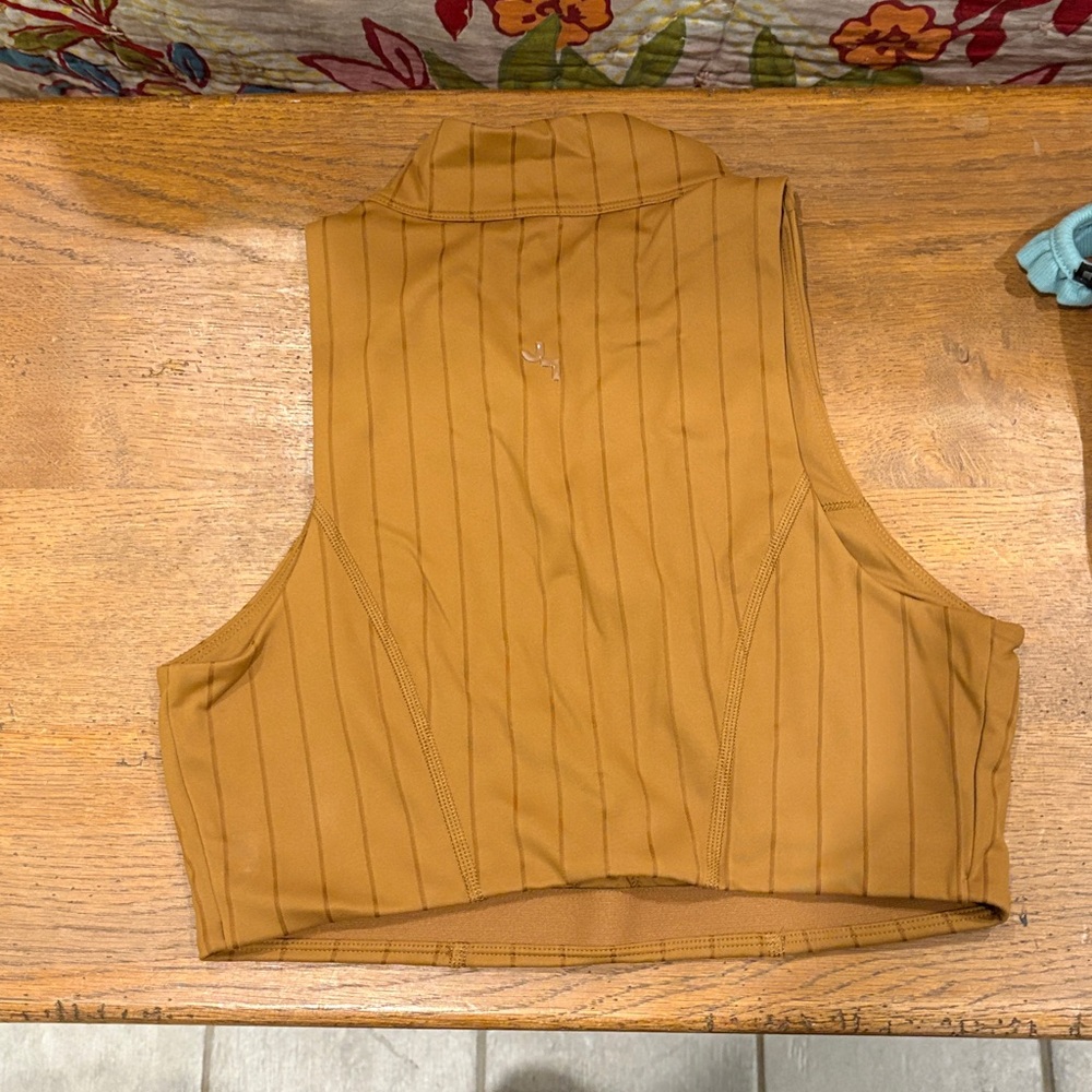 JoyLab Tan Zip-Front Tank Top - Picture 2 of 2